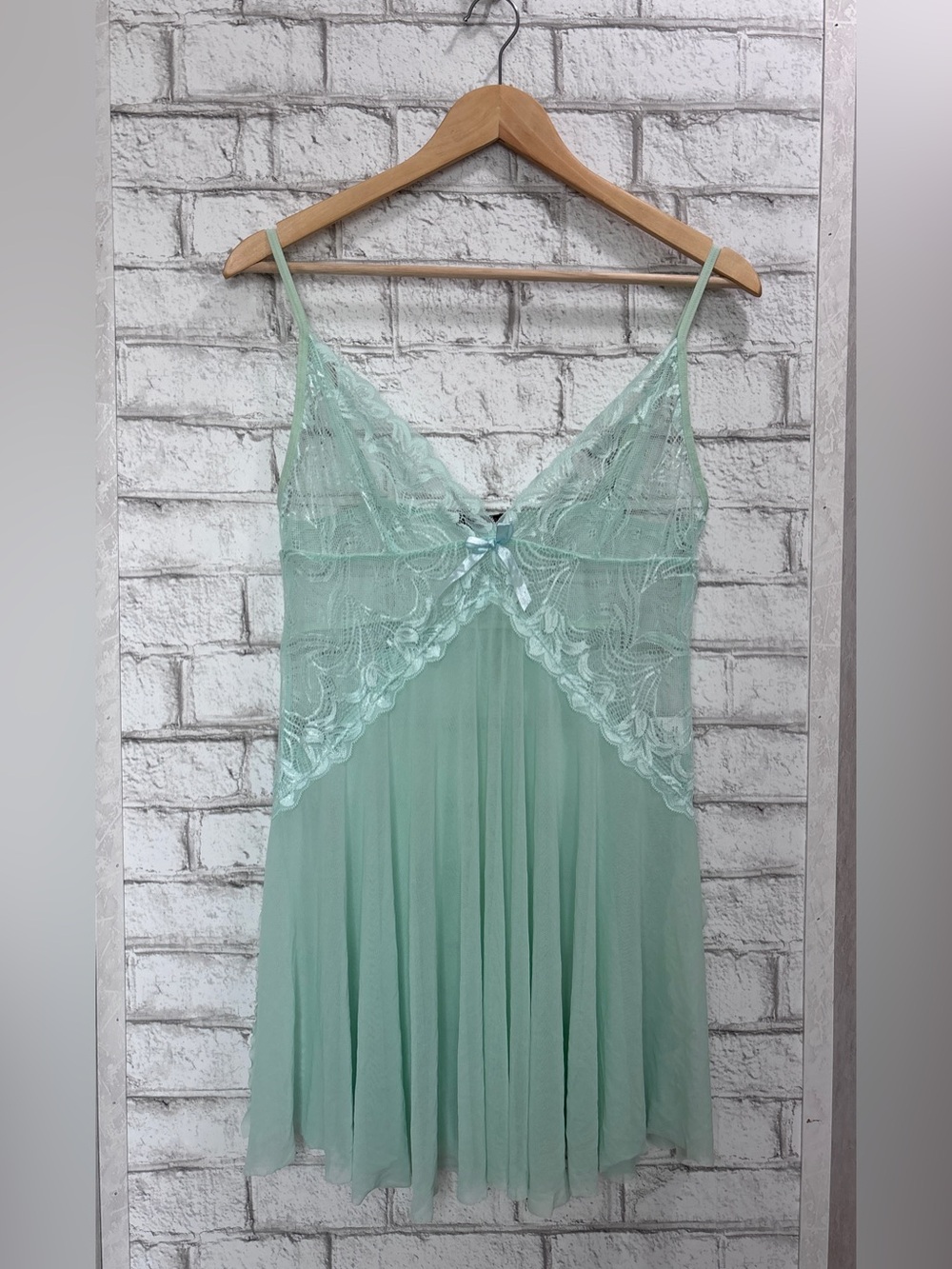 Mint Lace & Mesh Chemise Nightgown - Women Intimates